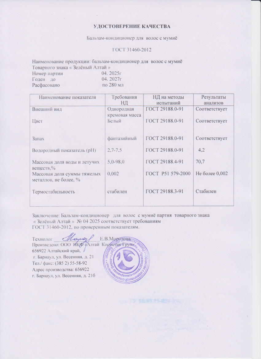 Паспорт №042025